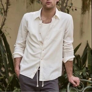 Marine Layer Men's Size L Better - Than - Linen Long Sleeve Button Down Shirt